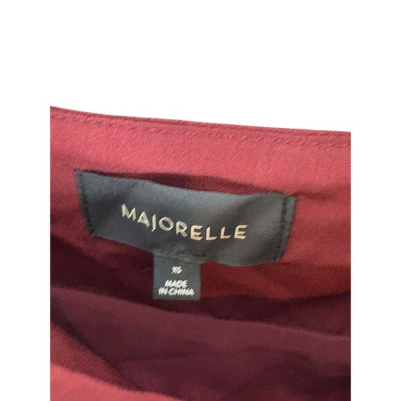 MAJORELLE Chandra Mini Dress Ruffle Trim Party Evening Babydoll Oxblood XS - Picture 7 of 10